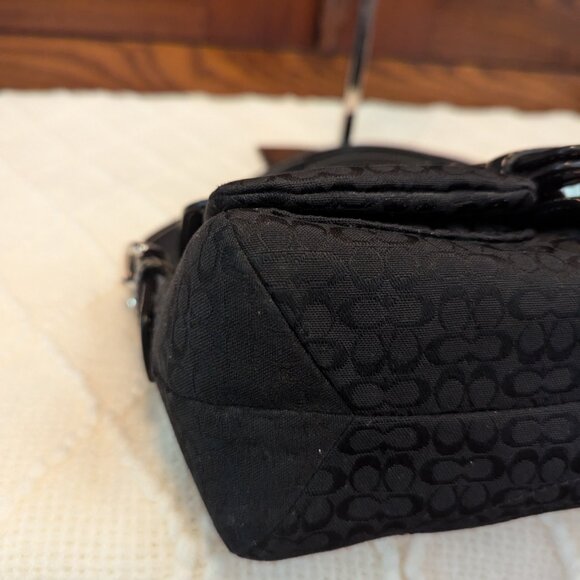 Coach 1444 Small Vintage Black Soho Flap Y2K Signature C Canvas Shoulder/Tote - Picture 8 of 13